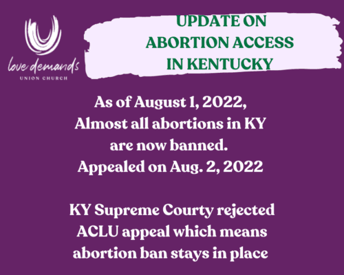 UPDATE ON ABORTION ACCESS IN KENTUCKY 3