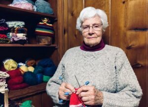 Mary Nash knitting.image