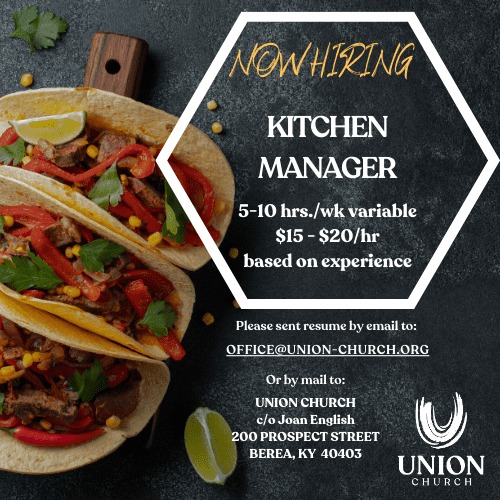 NOW HIRING KITCHEN MANAGER 1